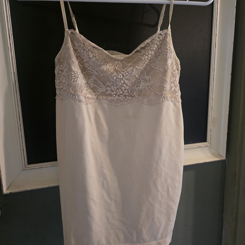 Banana Republic Lace-Top Chemise in Light Beige